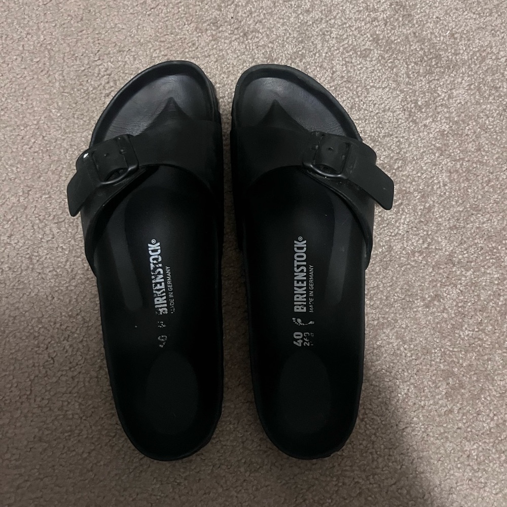 Birkenstock Black Sandals with Contoured Footbed